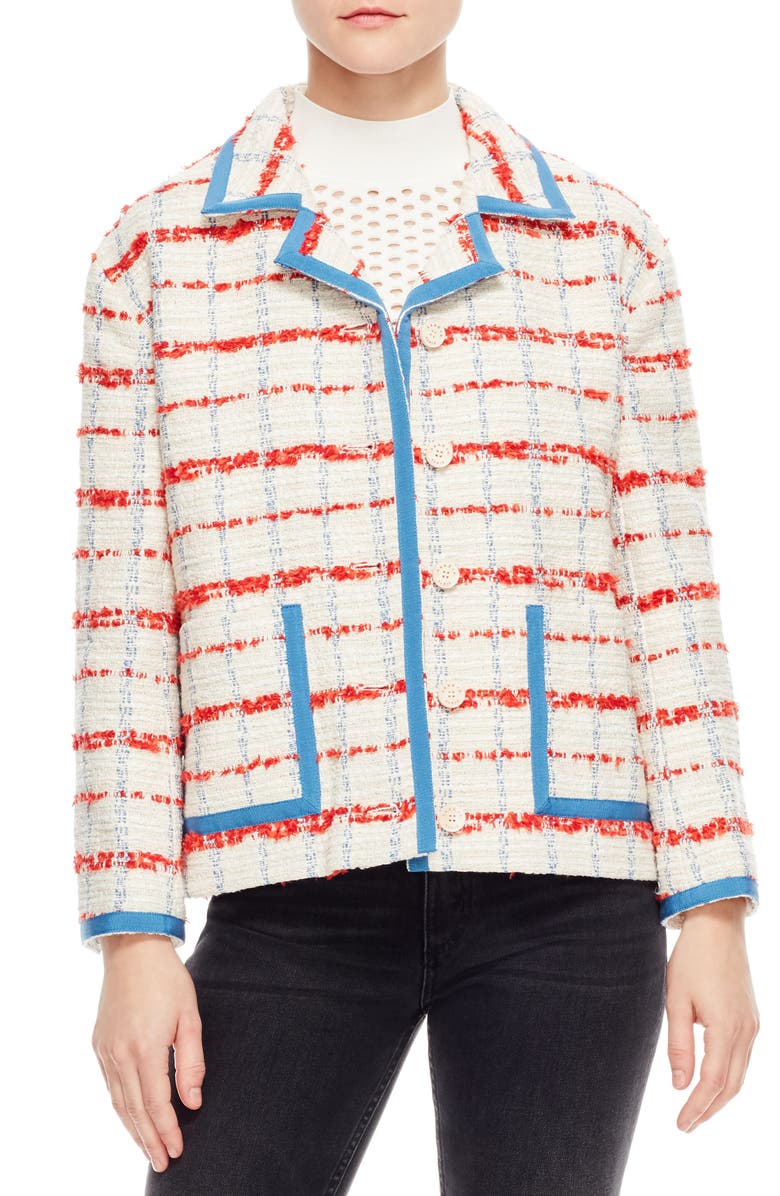 SANDRO Idaline Tweed Crop Jacket, Main, color,