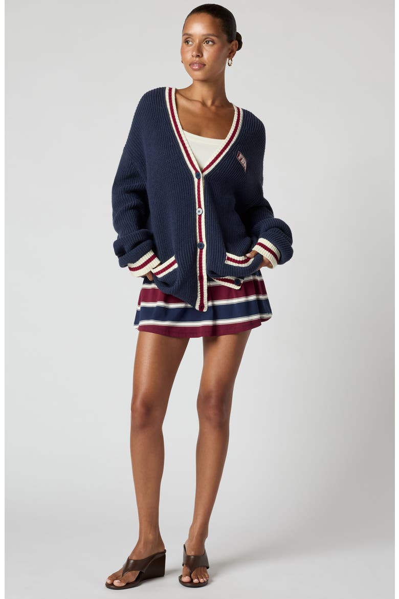 Varsity Cardigan, Alternate, color, NAVY
