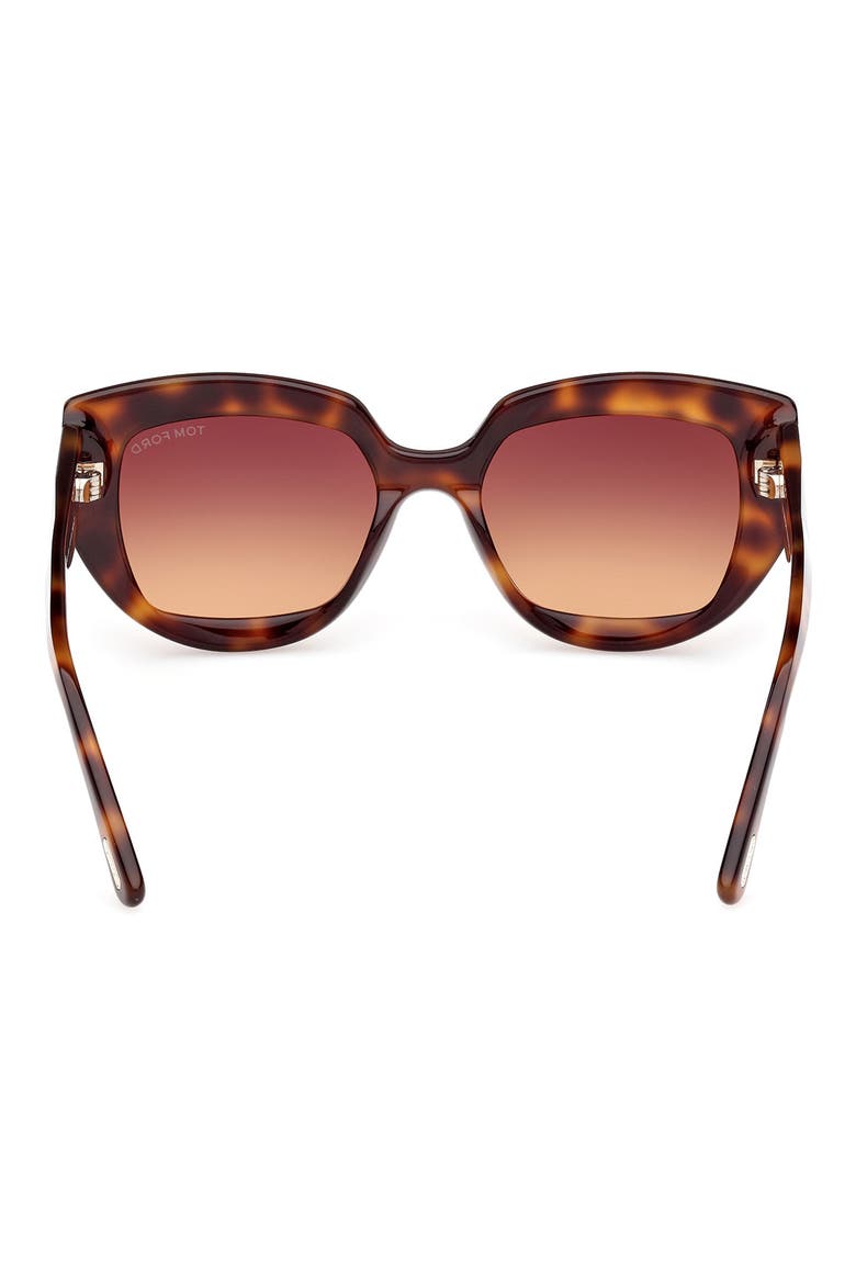 Saltzman 53mm Gradient Butterfly Sunglasses, Alternate, color, CLASSIC HAVANA / T LOGO