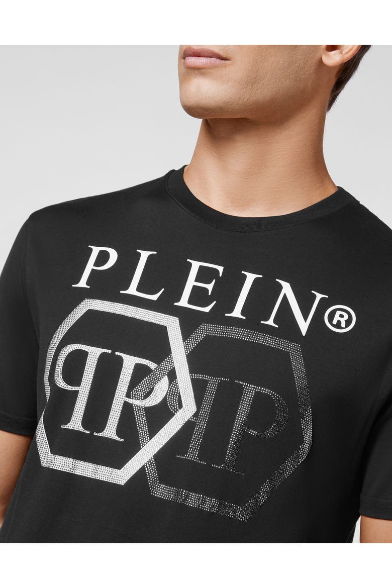 T-Shirt Round Neck Ss Stones Hexagon Men, Alternate, color, black