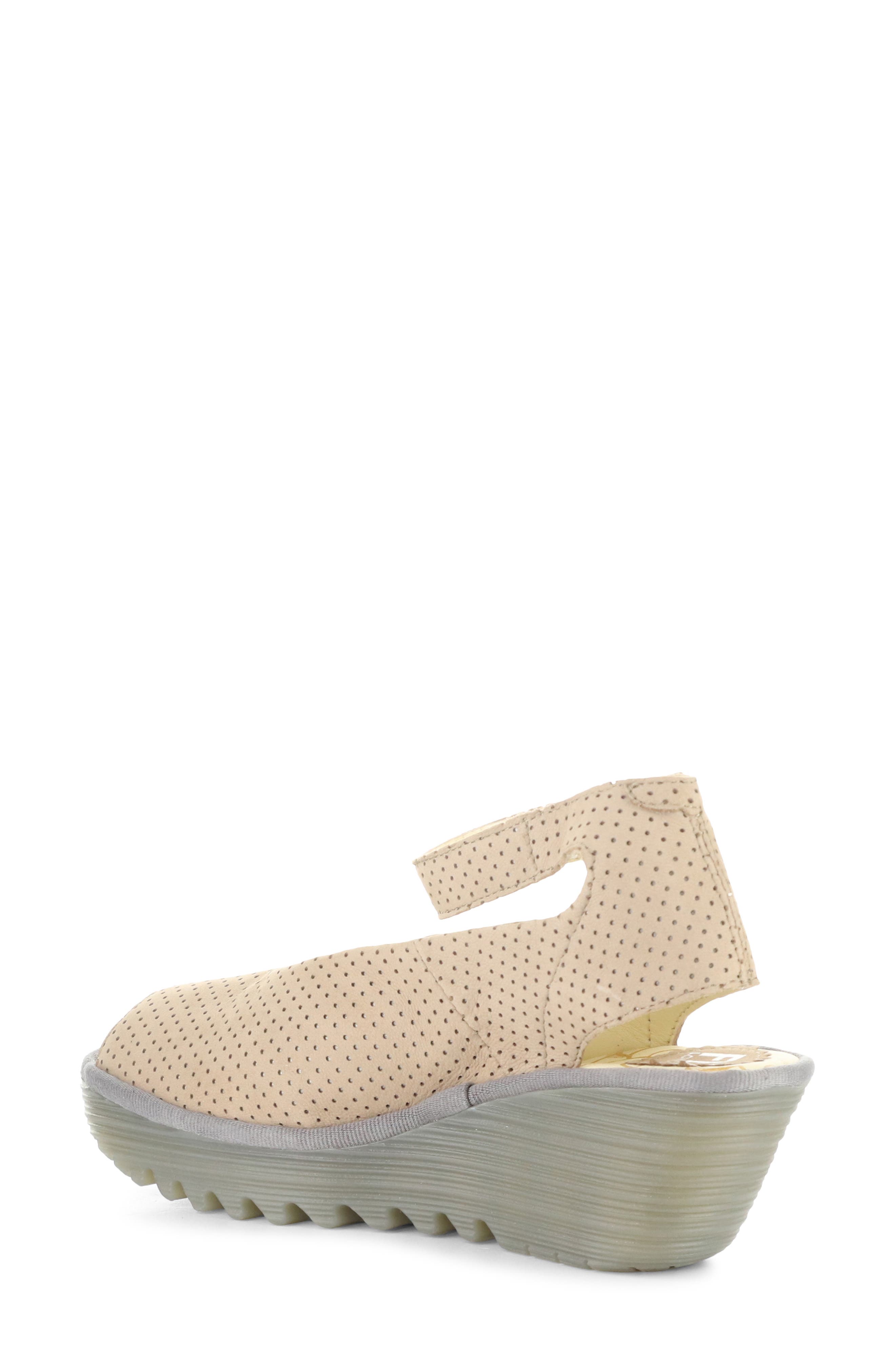 'Yala' Perforated Leather Sandal, Alternate, color, TAUPE