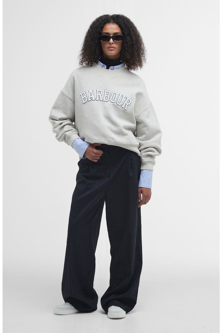 Silverdale Bouclé Logo Cotton Graphic Sweatshirt, Alternate, color, CLOUD MARL