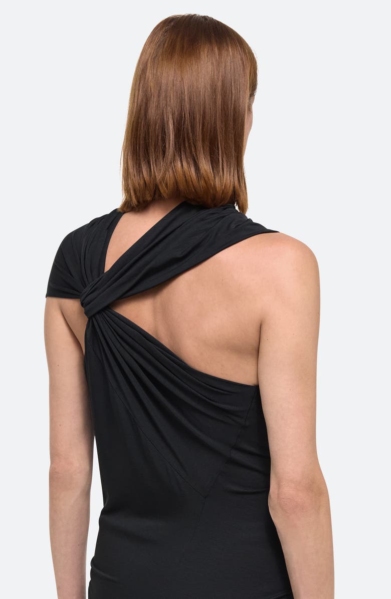 Helmut Lang Wind Cloud Asymmetric Top, Alternate, color, Black