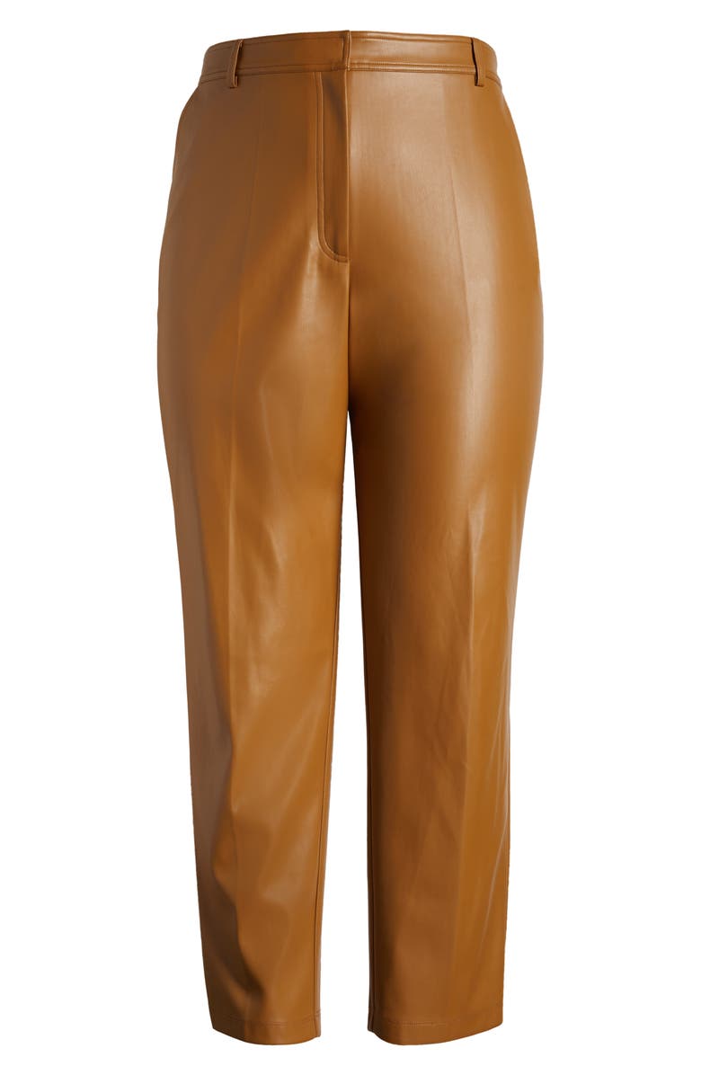 Halogen<sup>®</sup> Straight Leg Faux Leather Trousers, Alternate, color, Desert Camel