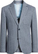 Nordstrom Henrik Trim Fit Grey Herringbone Knit Cotton Blend Sport Coat