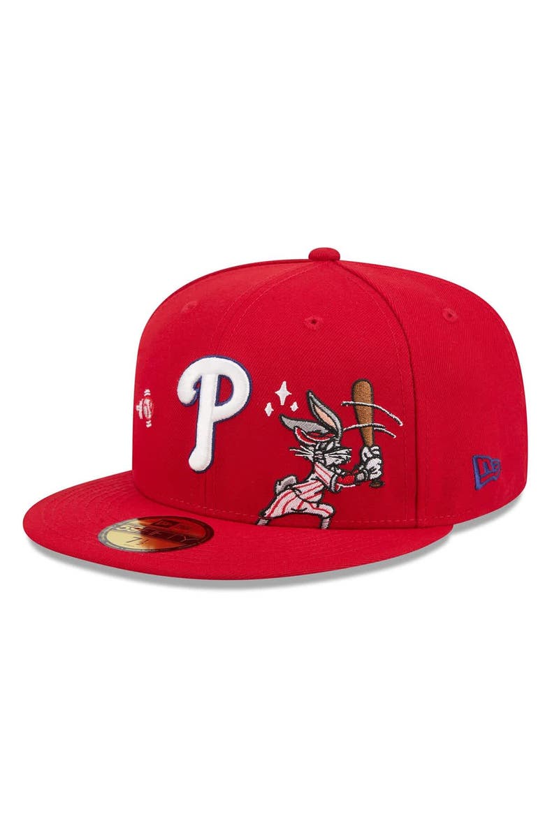 New Era Men's New Era Red Philadelphia Phillies Looney Tunes Bugs Bunny 59FIFTY Fitted Hat, Alternate, color, Red
