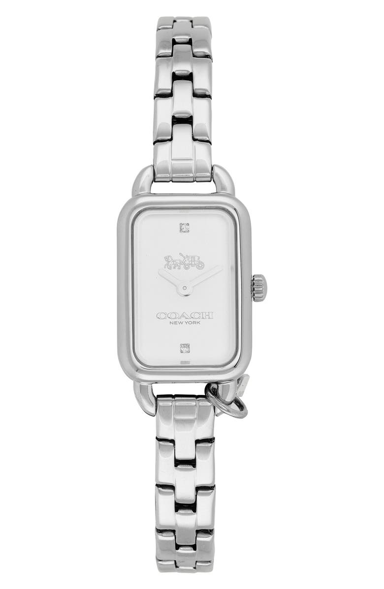 COACH Ludlow Crystal Bracelet Watch, 17mm x 24mm, Main, color, Silver White