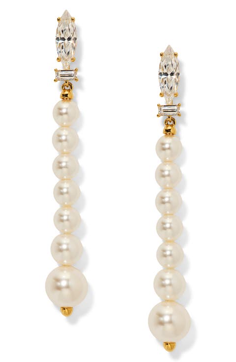 Under the Sea Cubic Zirconia & Faux Pearl Drop Earrings