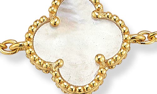 Chloe & Madison Chloe And Madison Mother-of-pearl Clover Bracelet In Gold