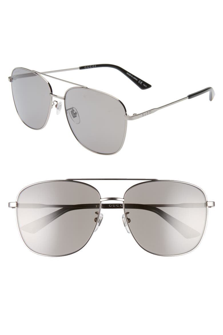 61mm Navigator Sunglasses, Main, color, RUTHENIUM