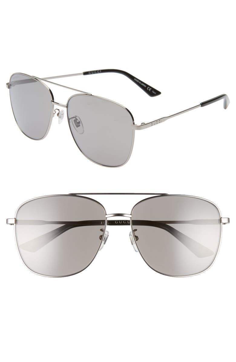 Gucci 61mm Navigator Sunglasses, Main, color,