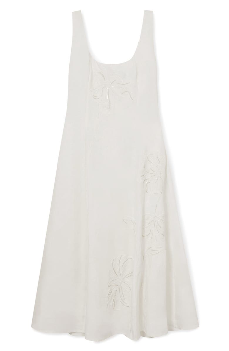 Reiss Elise Linen A-Line Dress, Alternate, color, Ivory