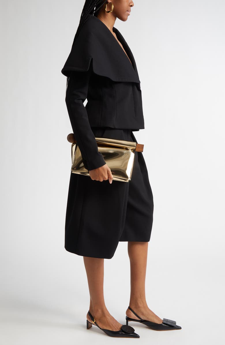 Jacquemus The Cuadrada Draped Collar Jacket, Alternate, color, 