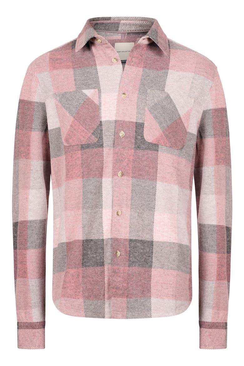 Check Flannel Button Up Shirt, Alternate, color, 120 DUSTY PINK