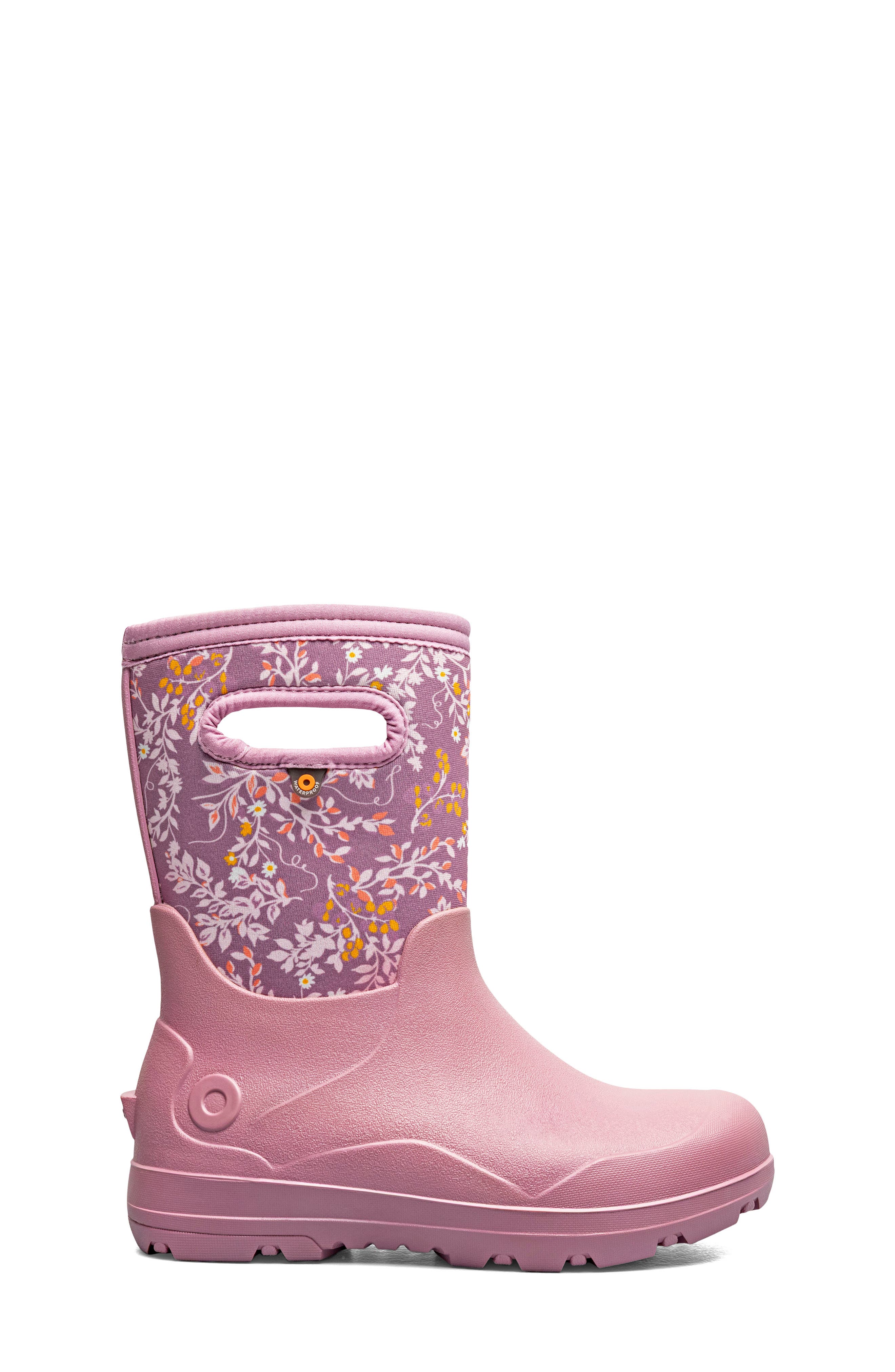 Kids' York Seamless Demure Floral Waterproof Rain Boot, Alternate, color, PINK