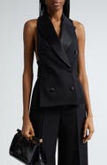 Dolce&Gabbana Double Breasted Wool Blend Gabardine Waistcoat