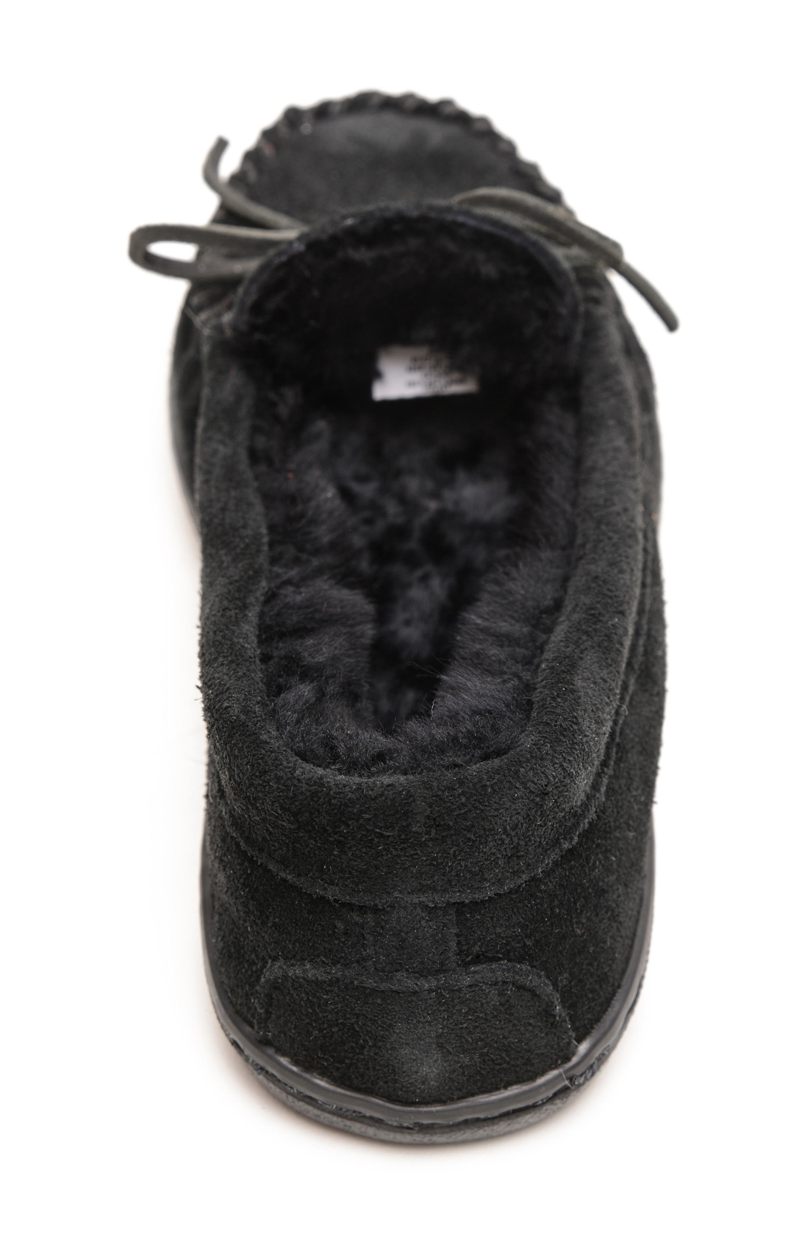 Minnetonka Genuine Shearling Loafer, Alternate, color, Black