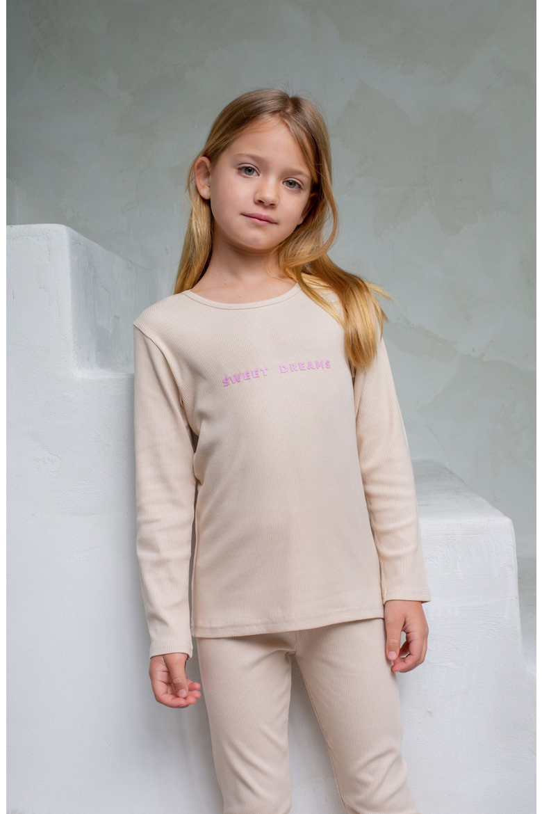 Sweet Dreams Loungewear Set, Alternate, color, Beige / Pink