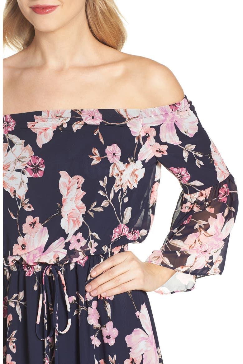Blouson Dress, Alternate, color, NAVY/ PINK