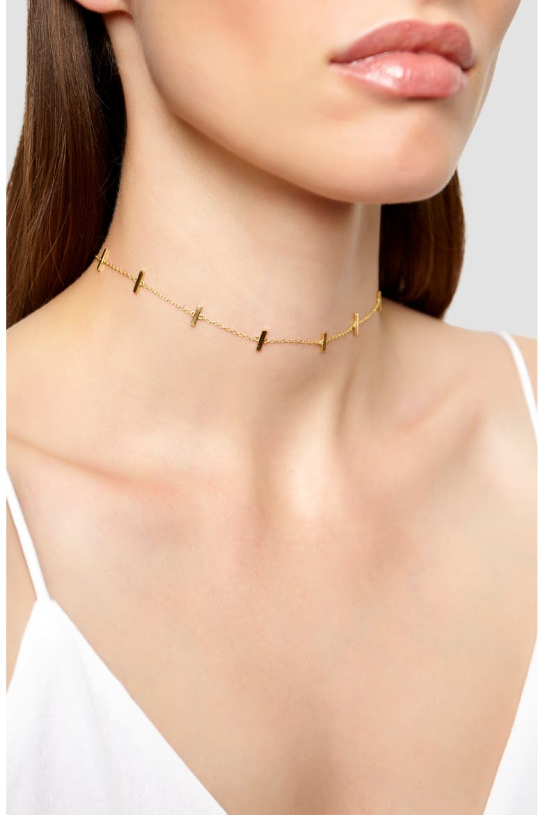 Bar Station Chain Choker, Main, color, GOLD
