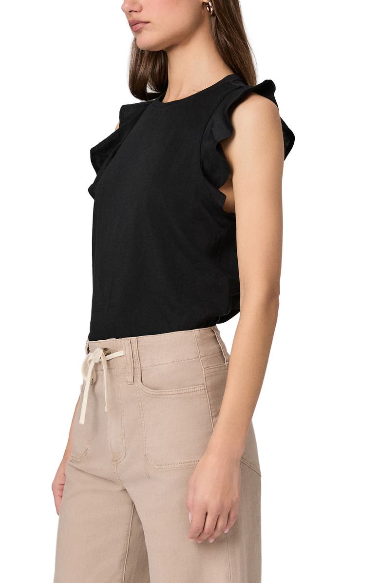 PAIGE Alaria Flutter Sleeve Top, Alternate, color, Black