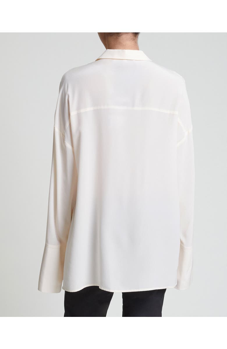 Santorelli PERLA Oversized Long Sleeve Silk Georgette Blouse, Alternate, color, 