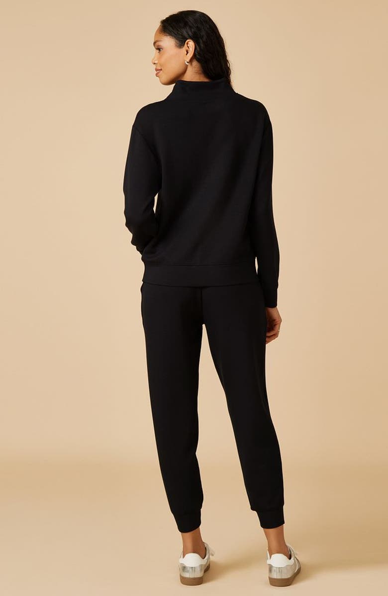 Softies Athleisure DreamTech 1/4 Zip Jogger Set, Alternate, color, Black