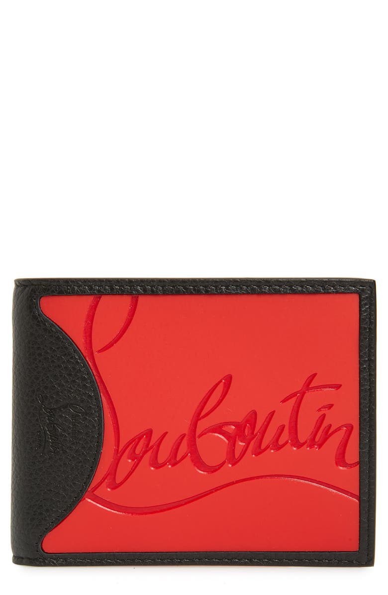 Christian Louboutin Coolcard Leather Wallet, Main, color, Red/ Black