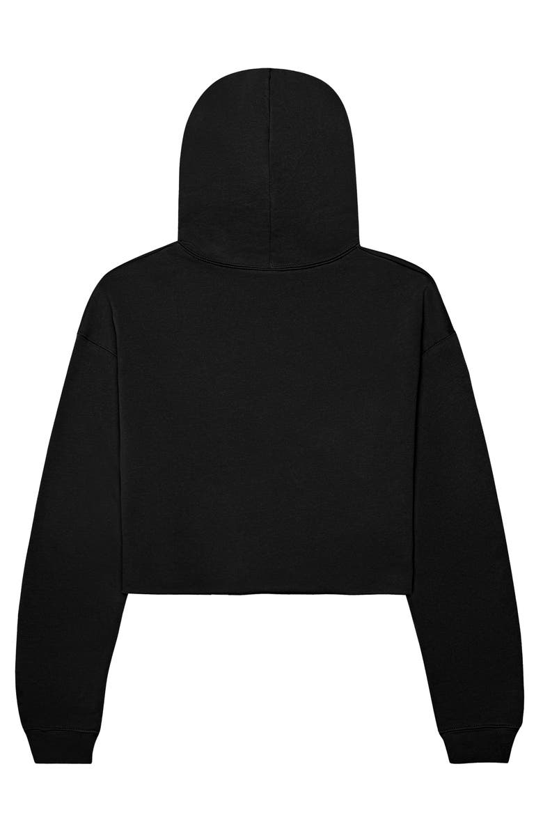 Dalix Black Cat Cropped Fleece Hoodie, Alternate, color, Black