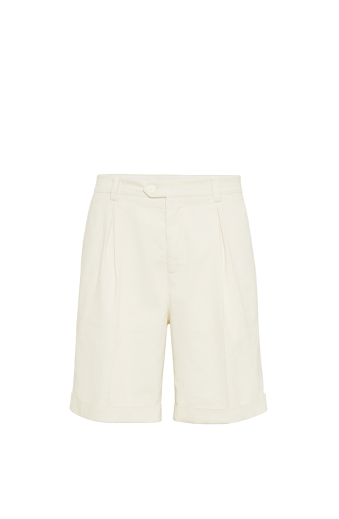【関税込み】BRUNELLO CUCINELLI Paneled Track' shorts Paneled Track shorts for Woman in White | Brunello Cucinelli