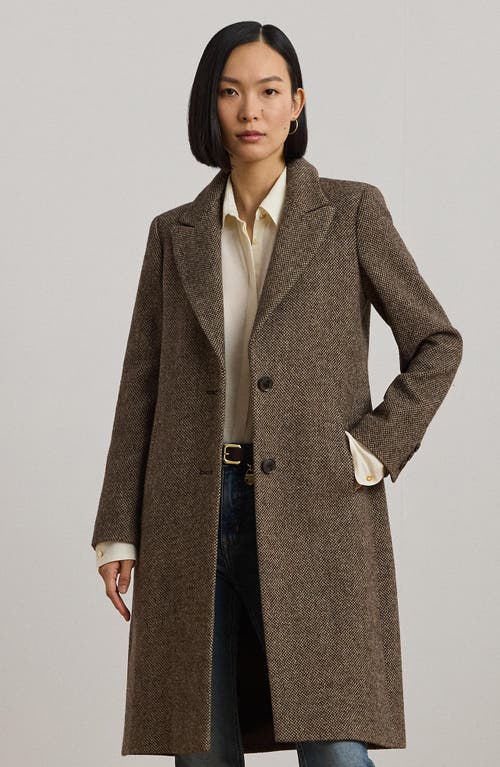 Ralph Lauren Lauren  Wool Blend Tweed Coat In Gray