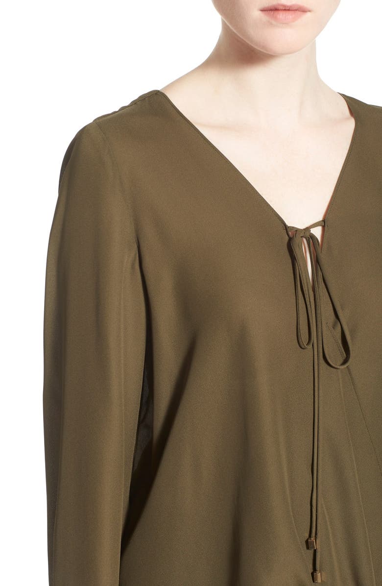 WAYF Wrap Front Long Sleeve Blouse, Alternate, color,
