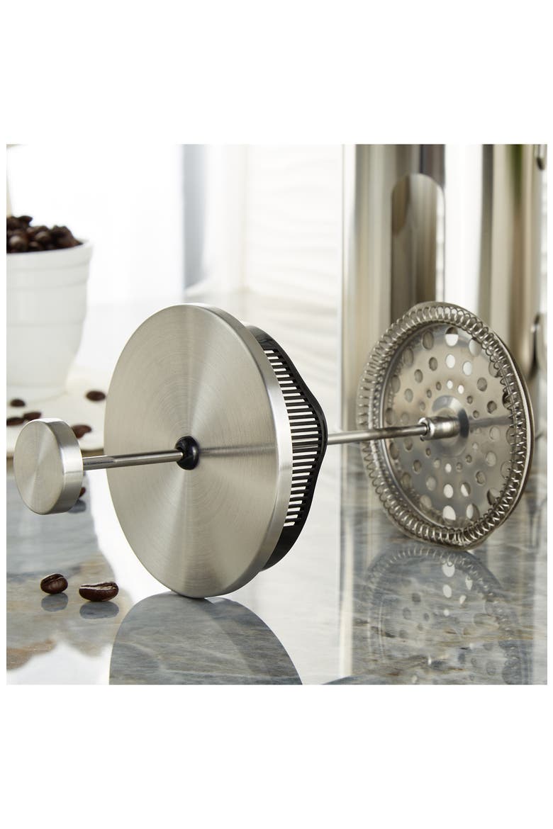 Leo Mae Stainless Steel French Press, Alternate, color, SILVER