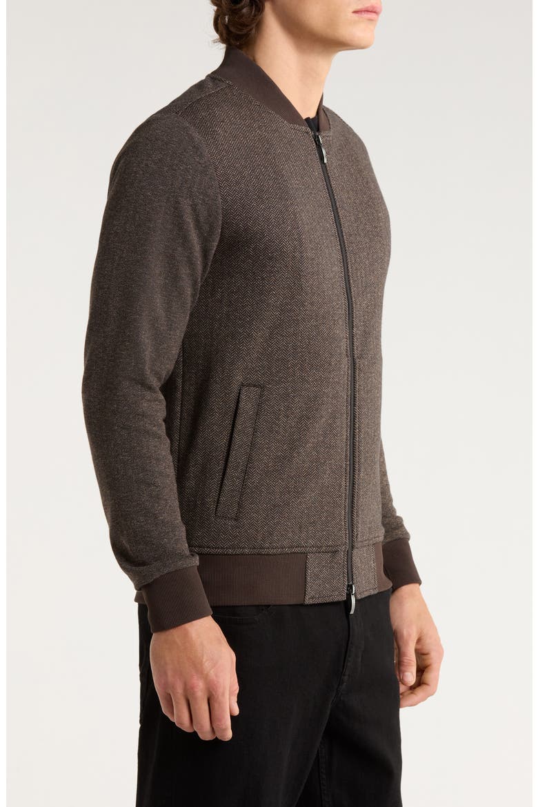 Stefanos Chevron Knit Jacket, Alternate, color, BROWN