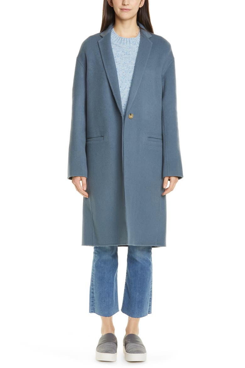 Double Face Wool Blend Coat, Main, color, STORM