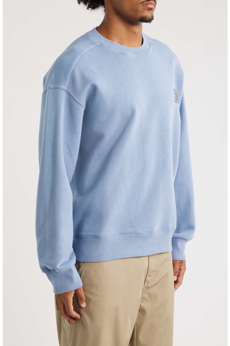 Nelson Logo Patch Sweatshirt, Alternate, color, GENTLE BLUE (GARMENT DYED)