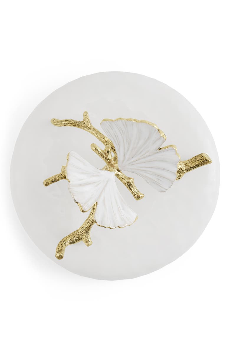 Michael Aram Butterfly Ginkgo Medium Canister, Alternate, color, White/ Gold