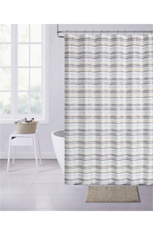 Dainty Home Geometric Textured Shower Curtain In Gray