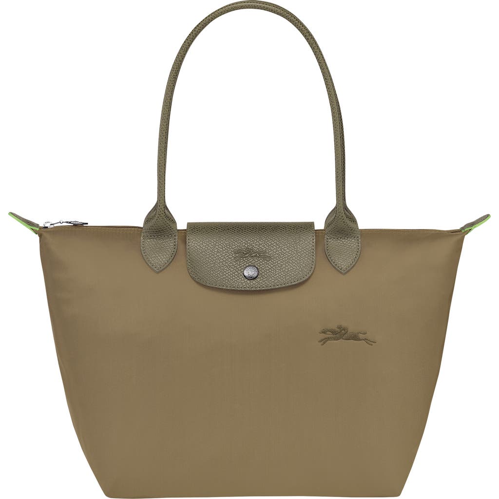 Longchamp Artichoke Coloured L Le Pliage Green Bag In Brown