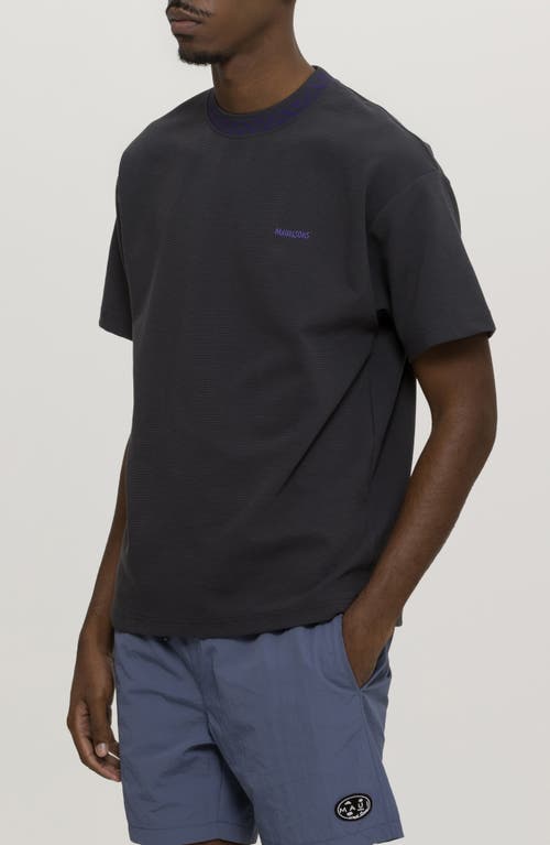 Maui And Sons Maui & Sons Break Neck Oversize Textured Cotton T-shirt In Iron