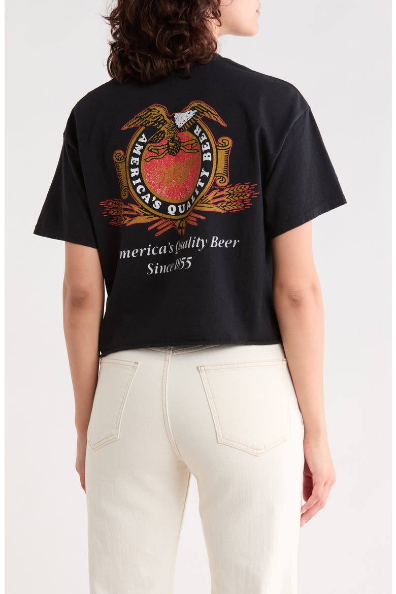 Miller High Life Flea Market Crop Cotton T-Shirt, Alternate, color, BLACK