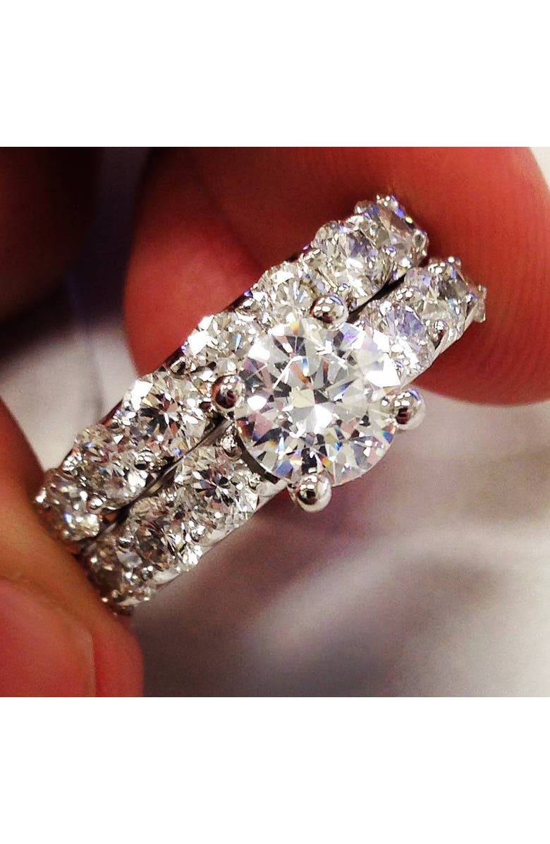 Bliss Diamond Certified 6ct Diamond Engagement Wedding Ring Set 14K Gold Lab Grown, Alternate, color, 14K White Gold