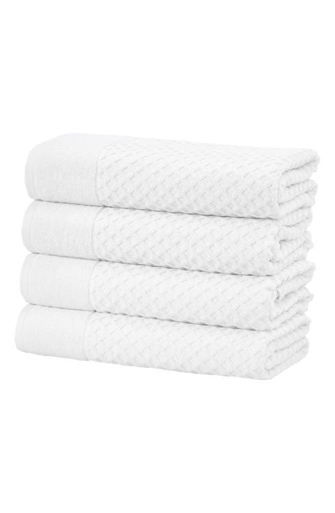 Diamond Waffle Texture 4-Pack Bath Towel Set