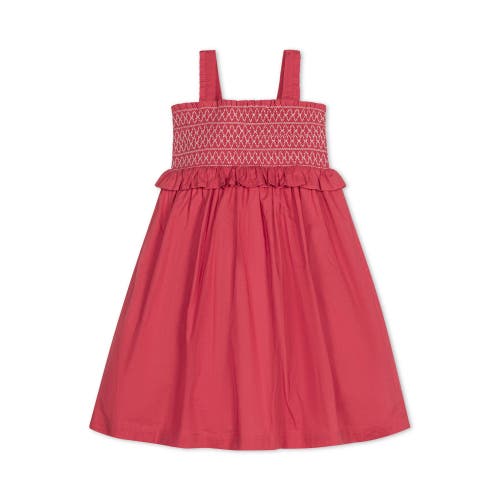 Hope & Henry Girls' Organic Smocked Sundress, Kids In Soft Red Solid