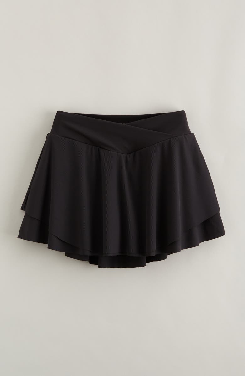 Zella Girl Kids' Run Play Layered Skort, Main, color, Black