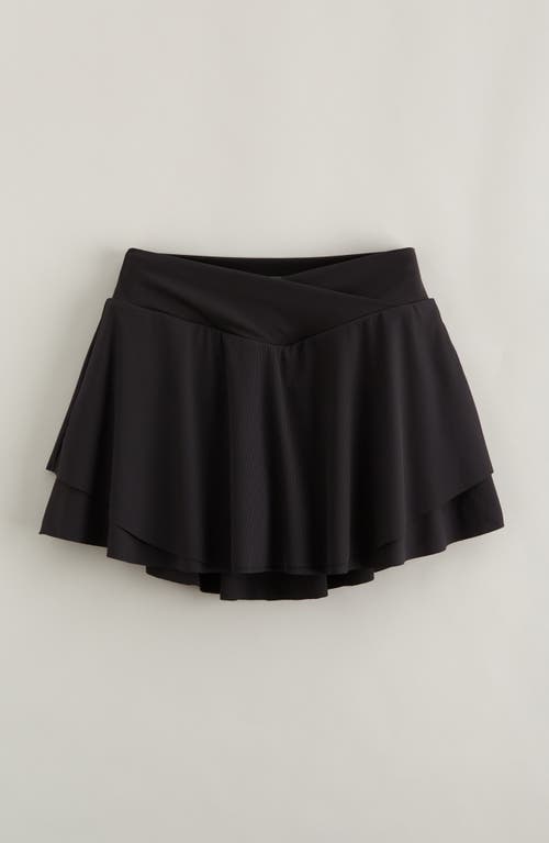 Zella Girl Kids' Run Play Layered Skort In Black