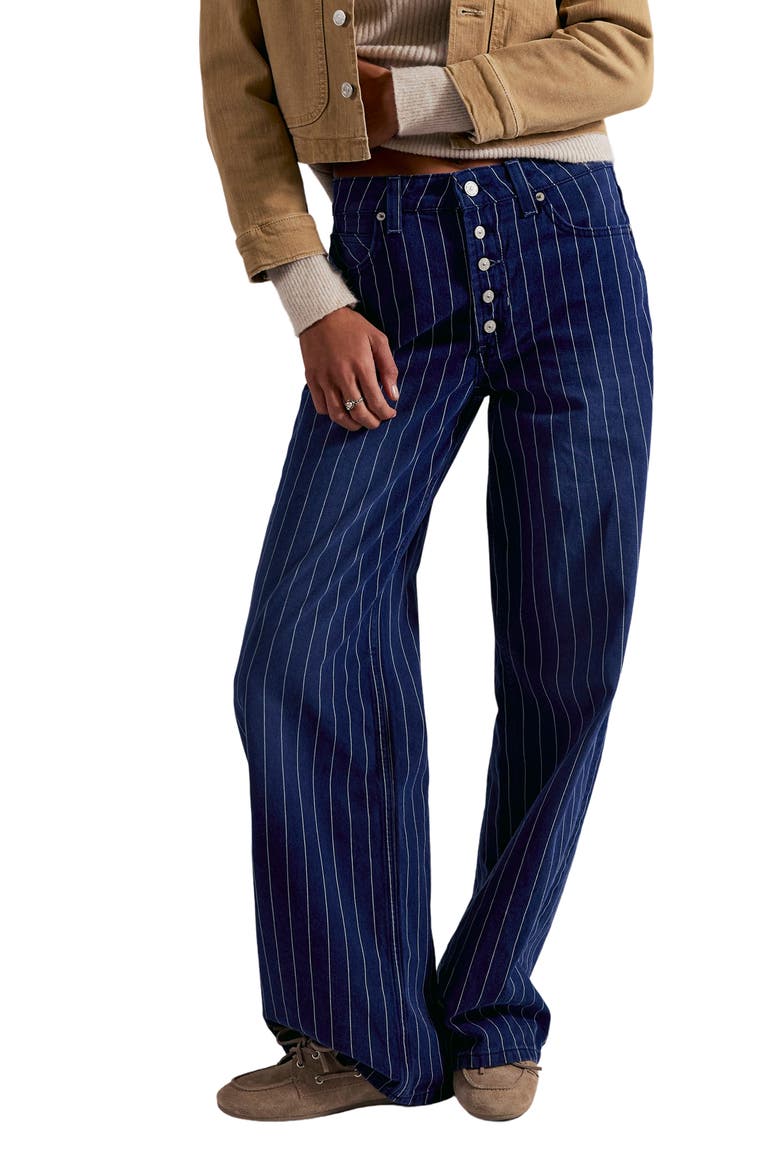 Nia Stripe Boyfriend Jeans, Main, color, INDIGO PINSTRIPE