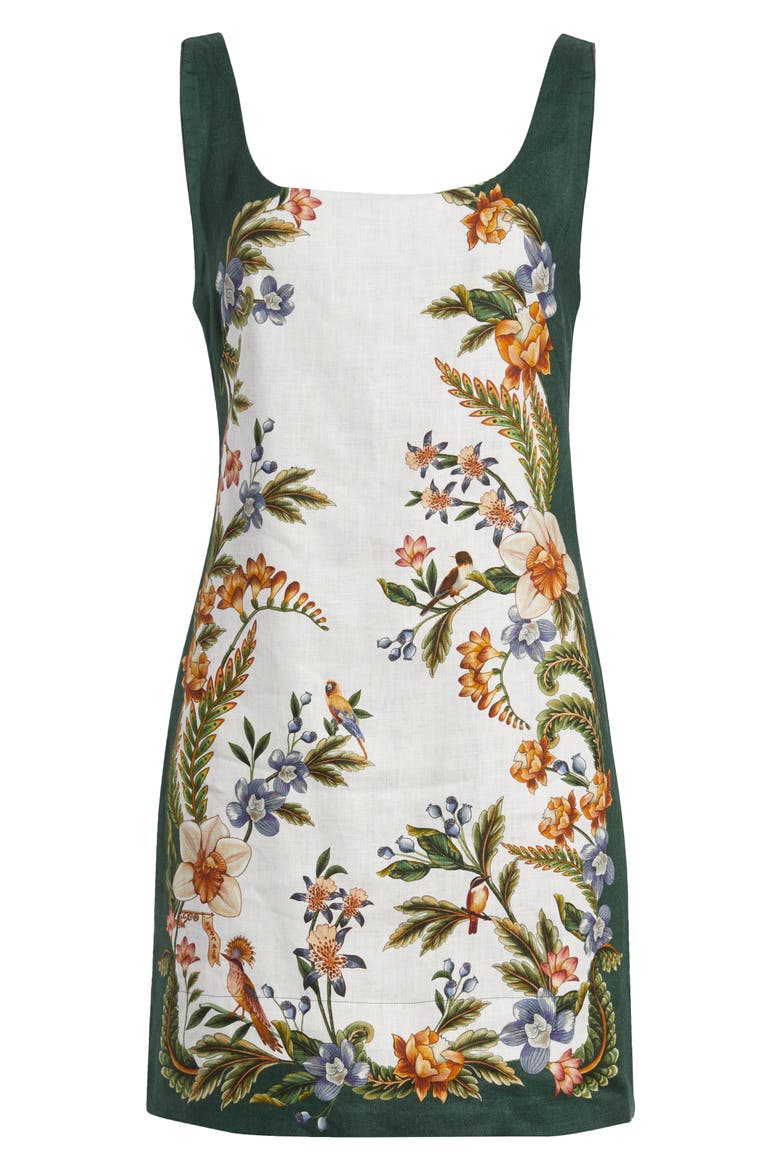 Nature Sand Print Linen Minidress, Alternate, color, NATURE SAND/ GREEN