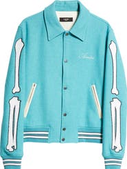 AMIRI Bones Wool Blend Varsity Jacket | Nordstrom