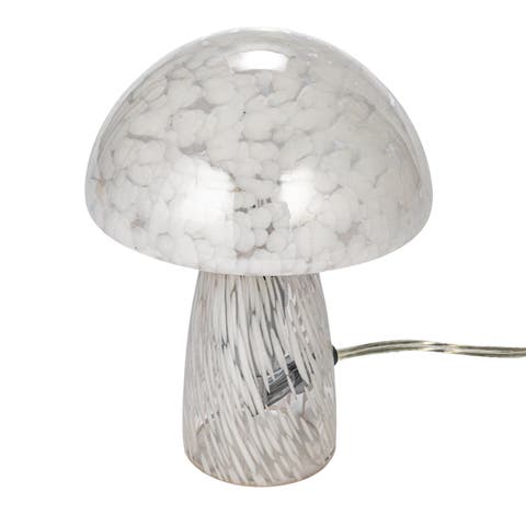 Round Blown Glass Mushroom Shaped Table Lamp with Inline Switch